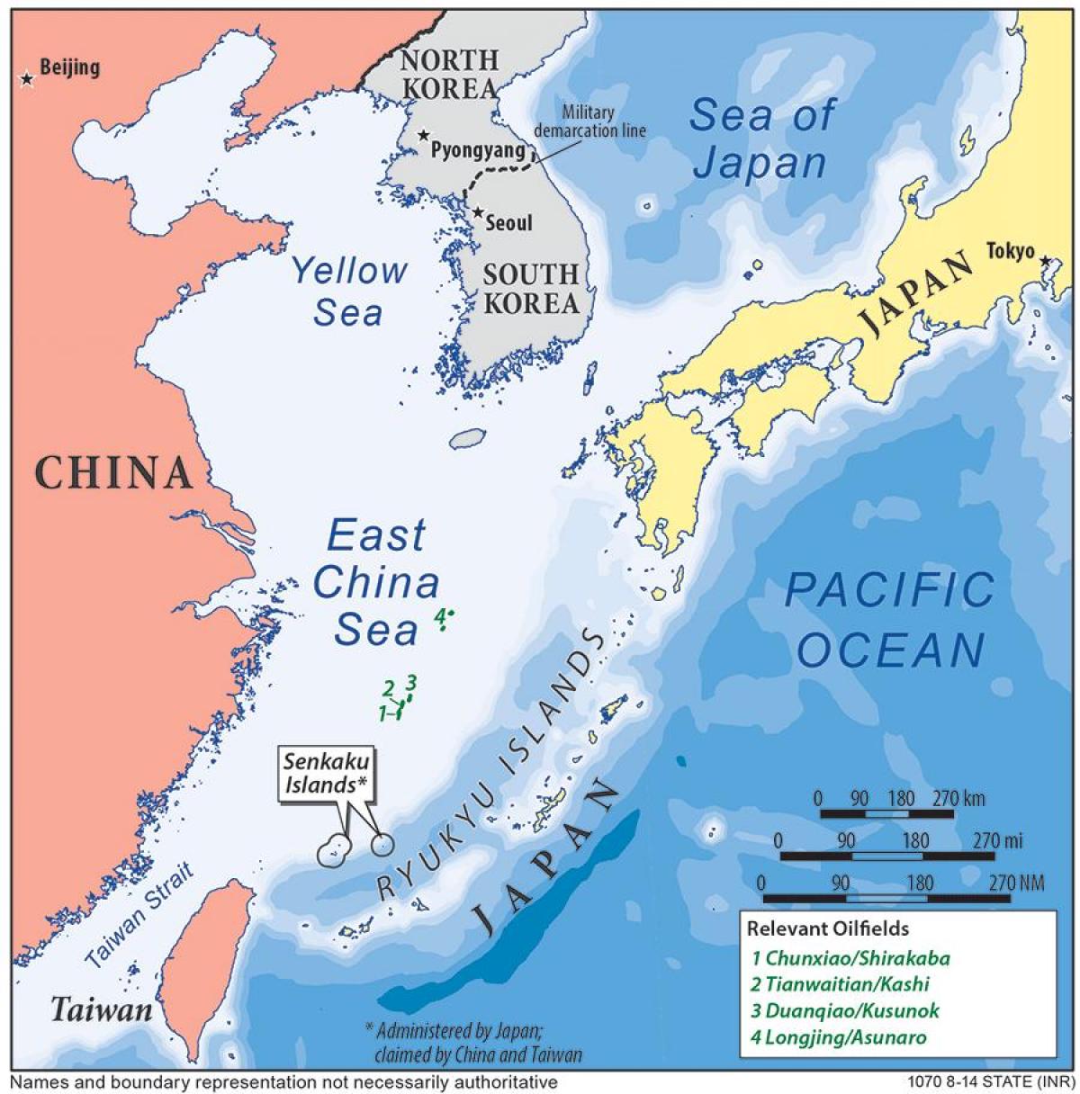 Doğu Çin Denizi haritası