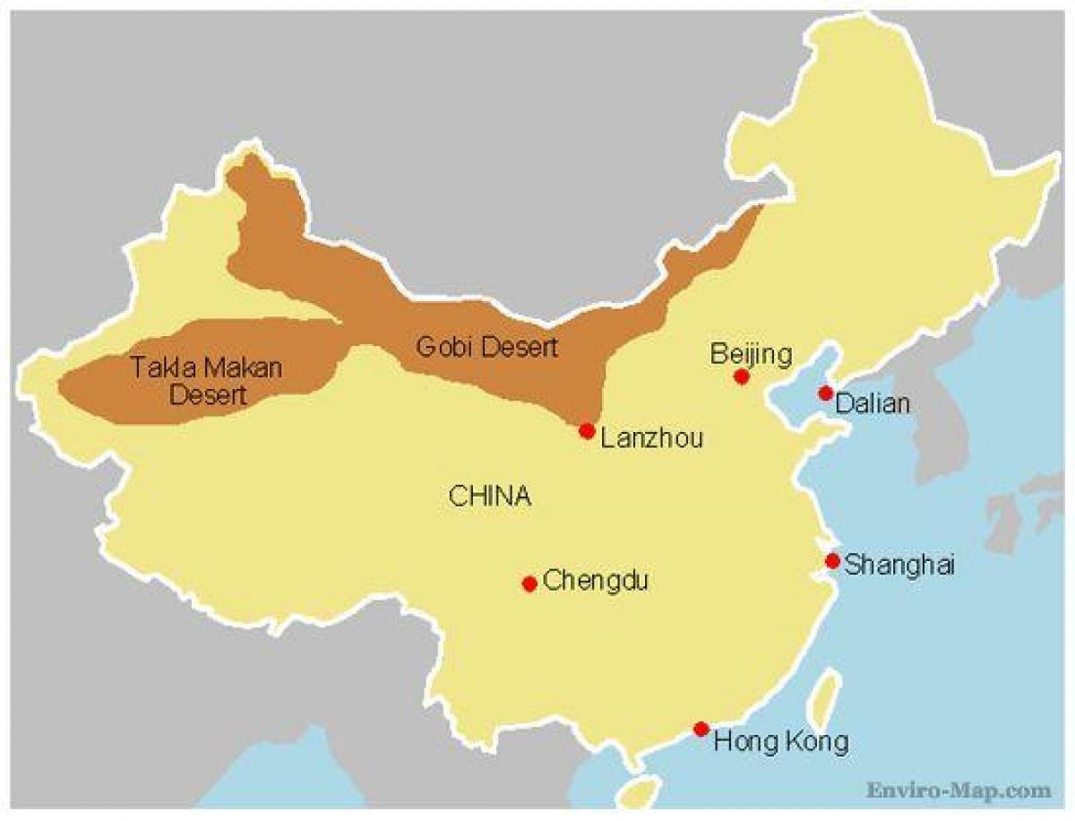 Çin harita gobi Çölü