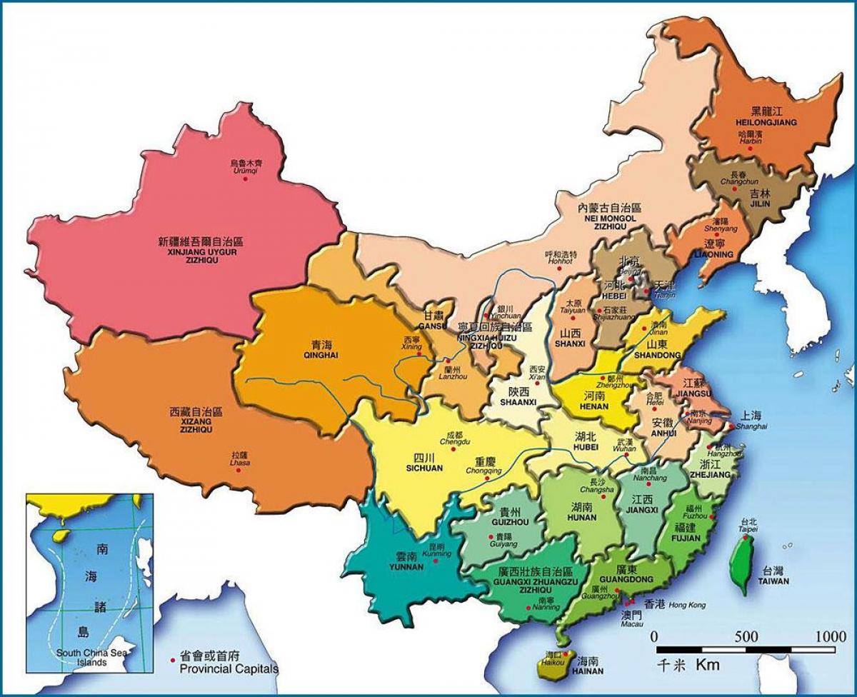 harita Çin il