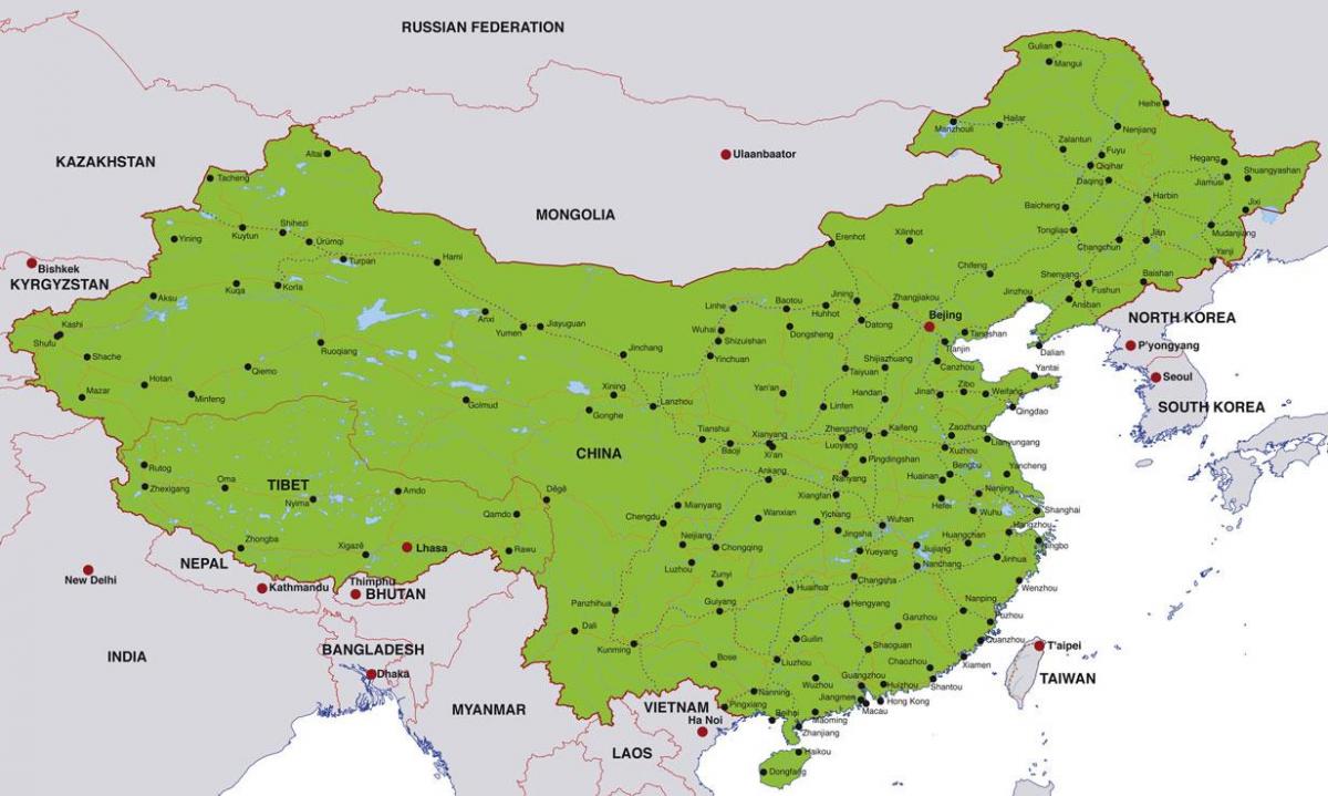 Çin haritası şehirler