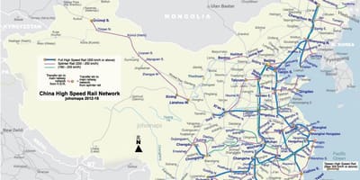Yüksek hızlı Tren Çin Haritayı göster