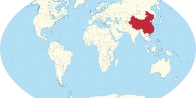 Dünya haritasında Çin